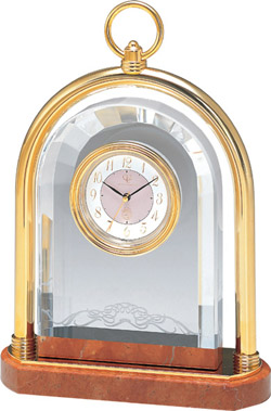 置き時計/クイーンエリザベス２－置き時計（大理石/ガラス）－タカラ堂時計